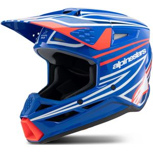 Crosshelm Jeugd Alpinestars SM3 Wurx ECE06 Blauw Rood Wit Zwart