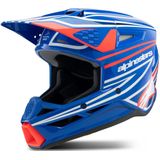 Crosshelm Jeugd Alpinestars SM3 Wurx ECE06 Blauw Rood Wit Zwart