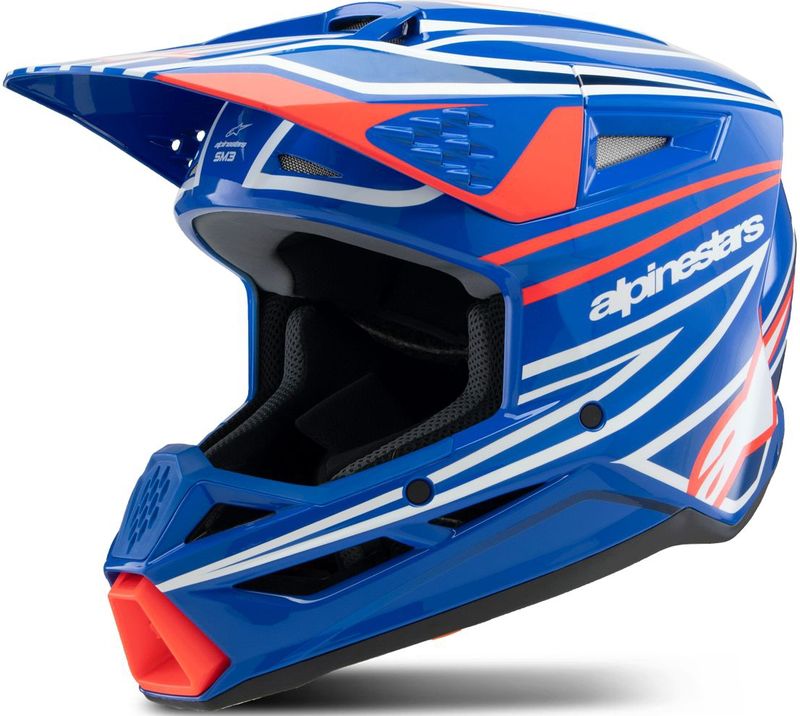 Crosshelm Jeugd Alpinestars SM3 Wurx ECE06 Blauw Rood Wit Zwart