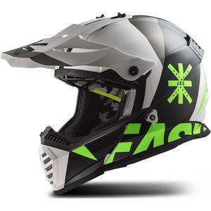 Crosshelm LS2 MX437 FAST EVO HEAVY Zwart-Wit