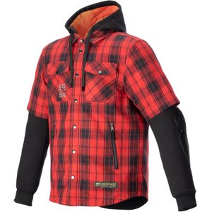 Motorshirt Alpinestars MO.ST.EQ Tartan Vuurrood-Zwart