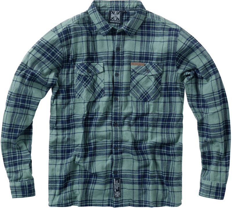 Houthakkershemd West Coast Choppers Rigid Flannel Groen-Marineblauw