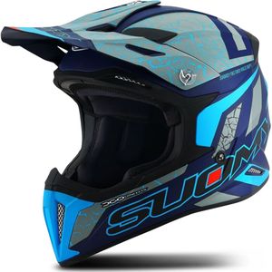 Crosshelm Suomy X-Wing Reel Mat Blauw Fluo