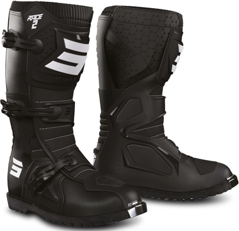 Enduro - Shot Race 2 - Motorlaarzen - Zwart - Synthetisch Leer