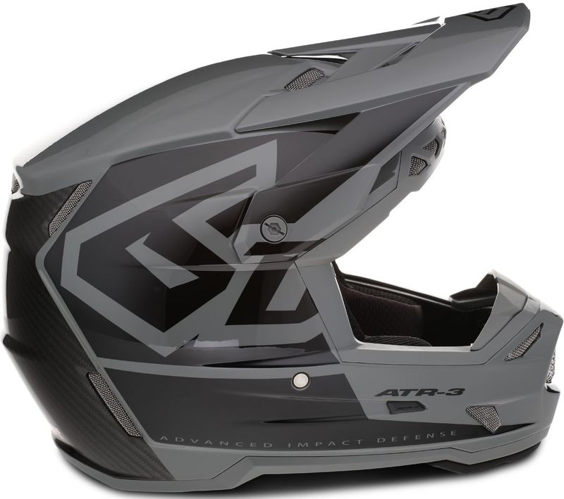 Crosshelm 6D ATR-3 Hex Glanzend Zwart