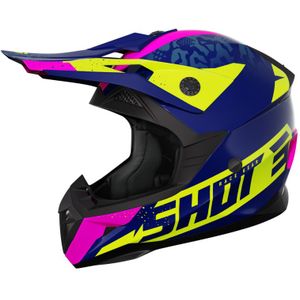 Crosshelm Kinderen Shot Pulse Airfit Blauw-Roze-Neon Geel