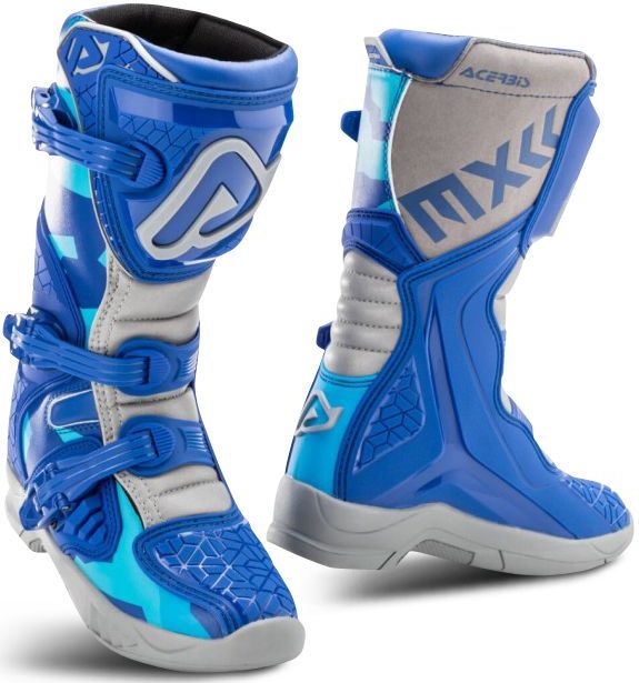Acerbis - X-Team - Crosslaarzen - Blauw-Grijs - Microvezel - Schokbestendig