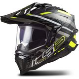 Adventure Helm LS2 MX701 EXPLORER C EDGE Zwart-Hi-Vis Geel