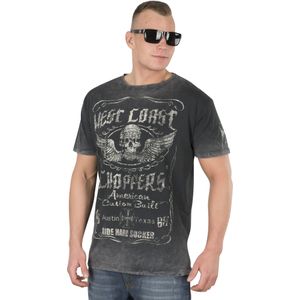 T-Shirt West Coast Choppers Ride Hard Sucker Vintage Zwart