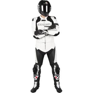 Leren Motorpak Spidi Race Warrior T Lang Wit-Zwart