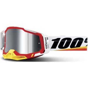 Crossbril 100% Racecraft 2 Arsham Rood - Spiegel Zilver Flash Lens