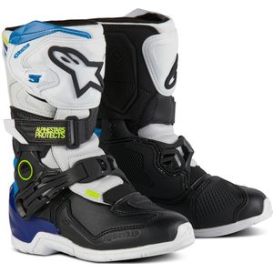 Crosslaarzen Kinderen Alpinestars Tech 3S Wit-Zwart-Blauw