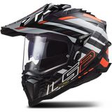 Adventure Helm LS2 MX701 EXPLORER C EDGE Zwart-Neon Oranje