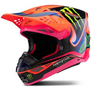 Crosshelm Alpinestars S-M10 Deegan ECE 06 Neon-Oranje Paars Roze