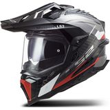 Adventure Helm LS2 MX701 C EXPLORER Frontier Gloss Titanium-Rood