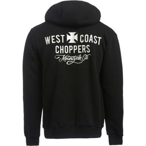 Hoodie met rits West Coast Choppers Motorcycle CO. Zwart