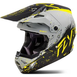 Crosshelm FLY Racing Formula CP Manic Mat Grijs-Zwart-Geel