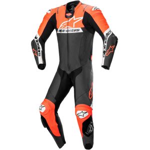 Leren Motorpak Alpinestars Missile V2 Ward 1 PC Zwart-Neon Rood-Wit