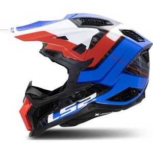 Crosshelm LS2 MX703 X-Force Wit-Rood-Blauw