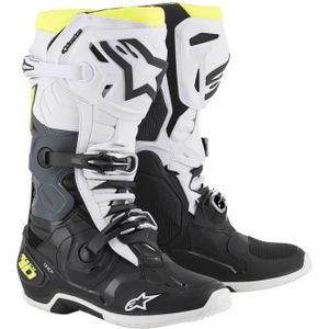 Crosslaarzen Alpinestars TECH 10 Zwart-Wit-Geel