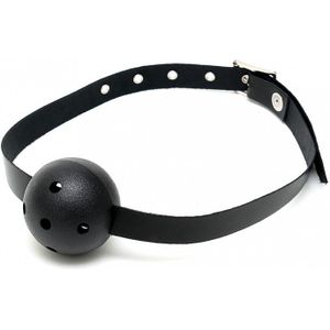 Rimba Bondage Play - Simpele Ball Gag met Plastic Bal - zwart