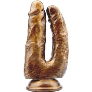 Chisa Novelties - Gold Dildo Voor Gelijktijdige Vaginale en Anale Penetratie - Dick Cumming - Goud