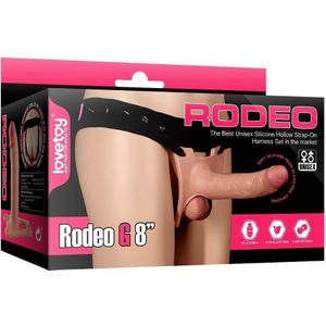 Lovetoy - Rodeo Strap On Dildo Pegging Harnas met ruimte voor balzak Rodeo G8 - lichte huidskleur
