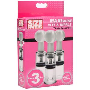 Size Matters - Max Twist Clit & Tepel Zuigers Set - 3 stuks