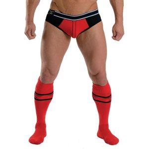 Mister B - URBAN Football Socks - Voetbalsokken met binnenzakje - rood/zwart