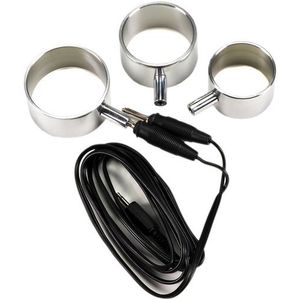 Rimba Electro Sex Aluminium Cock ringen set uni-polair - 3 stuks
