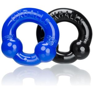 Oxballs - Ultraballs Cockring - 2 stuks - Cockring - Zwart & Blauw