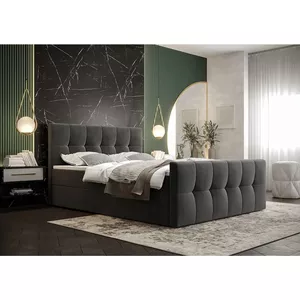 Boxspring met opbergruimte Liv egaal - groen - 180x200 cm | Leen Bakker