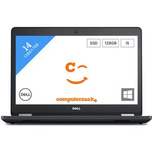DELL Latitude 5480 Intel® Core™ i5 i5-7200U Laptop 35,6 cm (14") Full HD 8 GB DDR4-SDRAM 128 GB SSD Wi-Fi 5 (802.11ac) Windows 10 Pro Zwart