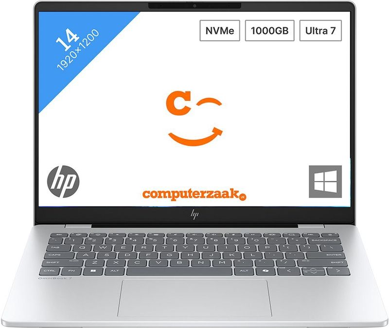 HP - OmniBook 7 - Laptop - 14 inch - OLED - 1 Terabyte - 32 GB Werkgeheugen
