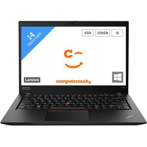 Lenovo ThinkPad T490s Laptop 35,6 cm (14") Full HD Intel® Core™ i5 i5-8265U 8 GB DDR4-SDRAM 256 GB SSD Wi-Fi 5 (802.11ac) Windows 10 Pro Zwart