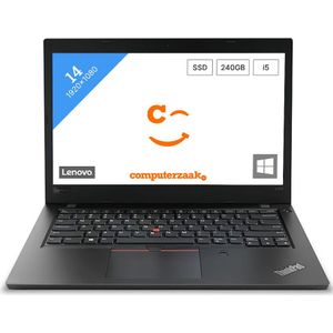Lenovo ThinkPad L480 Laptop 35,6 cm (14") Full HD Intel® Core™ i5 i5-8250U 8 GB DDR4-SDRAM 256 GB SSD Wi-Fi 5 (802.11ac) Windows 10 Pro Zwart