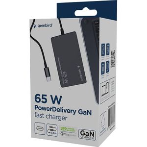Gembird Universele Type-C 65W Laptop Adapter