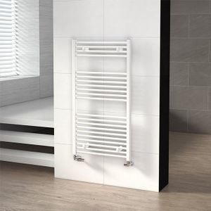 Mars Handdoekradiator | 60x110 cm Wit glans 559 Watt Staal Centrale verwarming