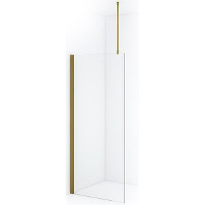 Diamond Inloopdouche | 90 cm Goud Helder glas Vaste wand