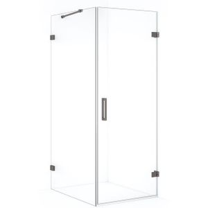 Diamond Douchecabine | 90x80 cm Zwart metaal Helder glas Draaideur Rechthoek