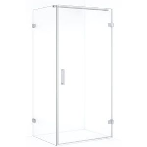 Diamond Douchecabine | 90x80 cm Chroom Helder glas Draaideur Rechthoek