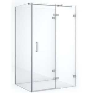 Diamond Douchecabine | 120x90 cm Chroom Helder glas Draaideur Halfvrijstaande rechthoek