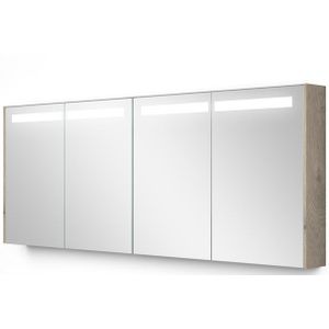 Spiegelkast Met Verlichting Modulo 180x70cm Lichtgrijs Eiken