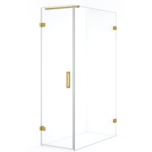 Diamond Douchecabine | 110x60 cm Goud Helder glas Draaideur Rechthoek