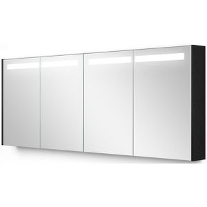 Spiegelkast Met Verlichting Modulo 180x70cm Zwart Eiken