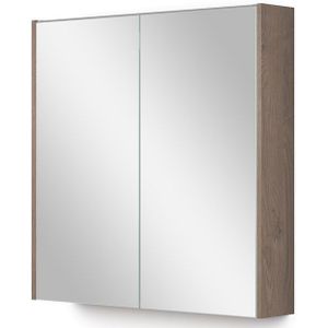 Spiegelkast Met Verlichting Modulo 70x70cm Middenbruin Eiken