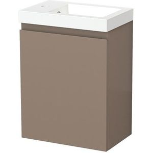 Modulo Pico Toiletmeubel met wastafel | 40 cm Taupe Greeploos front Mineraalmarmer