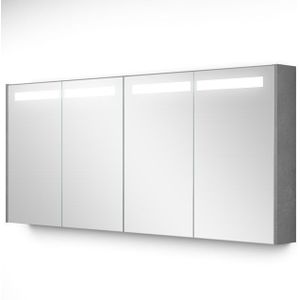 Spiegelkast Met Verlichting Modulo 160x70cm Lichtgrijs Beton