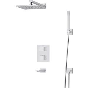 Inbouw Badkraan met Regendouche Cubic Chrome, Thermostatisch, Chroom