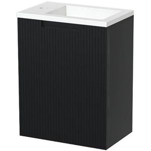 Modulo Pico Toiletmeubel met wastafel | 40 cm Mat zwart Lijn front Solid surface